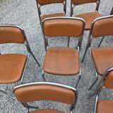 17 chrome metal bistro chairs from the 70s