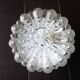 Round ceiling lamp in bubbled glass / vintage 60s-70s