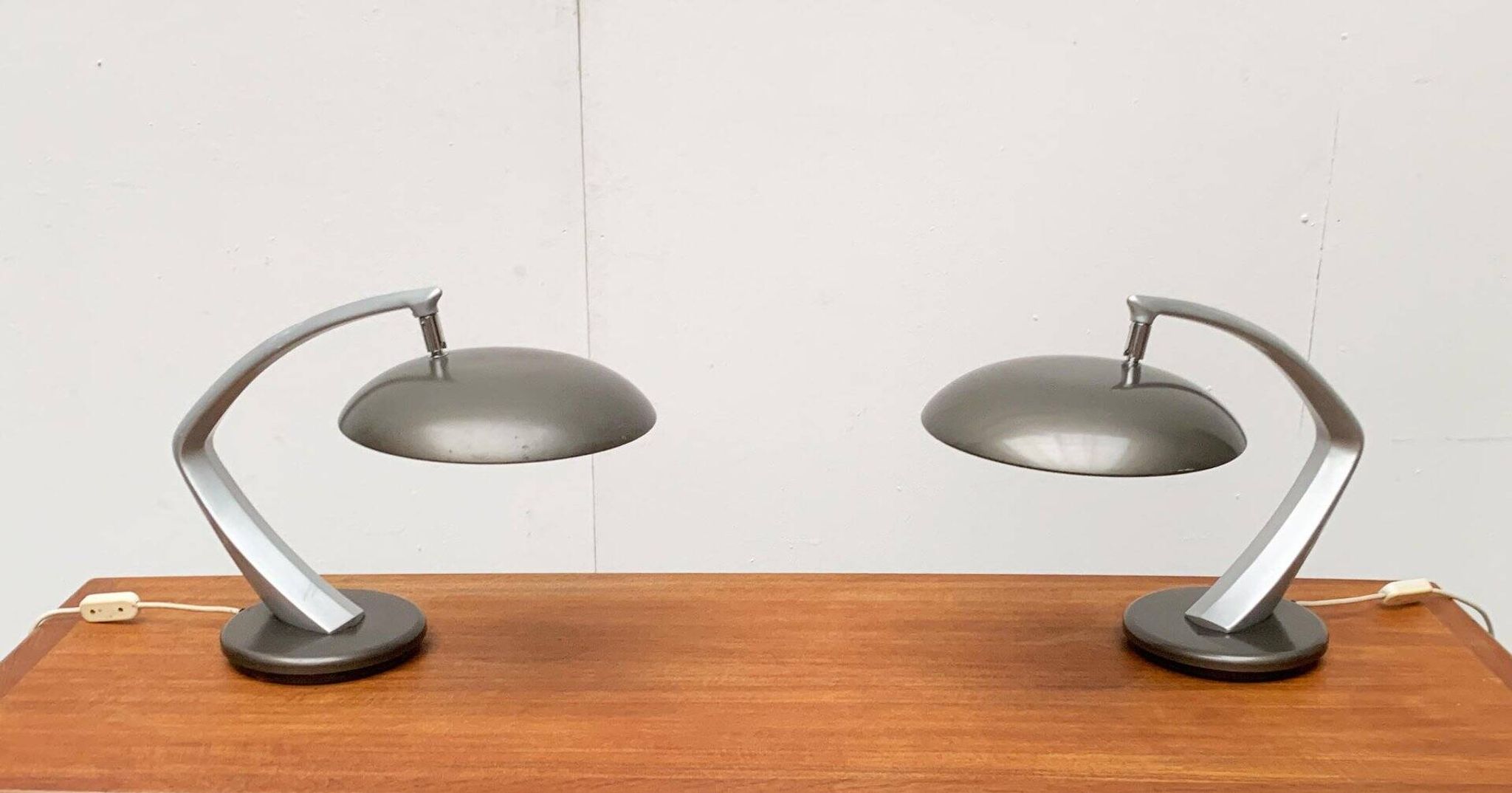 Space Age Boomerang table lamps by Luis Pérez de la Oliva for Fase, set of 2