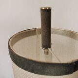 Floor lamp seventies totem, chrome and suede