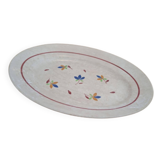 Oval earthenware plate Gien – Anthéor model – Hand-painted decoration