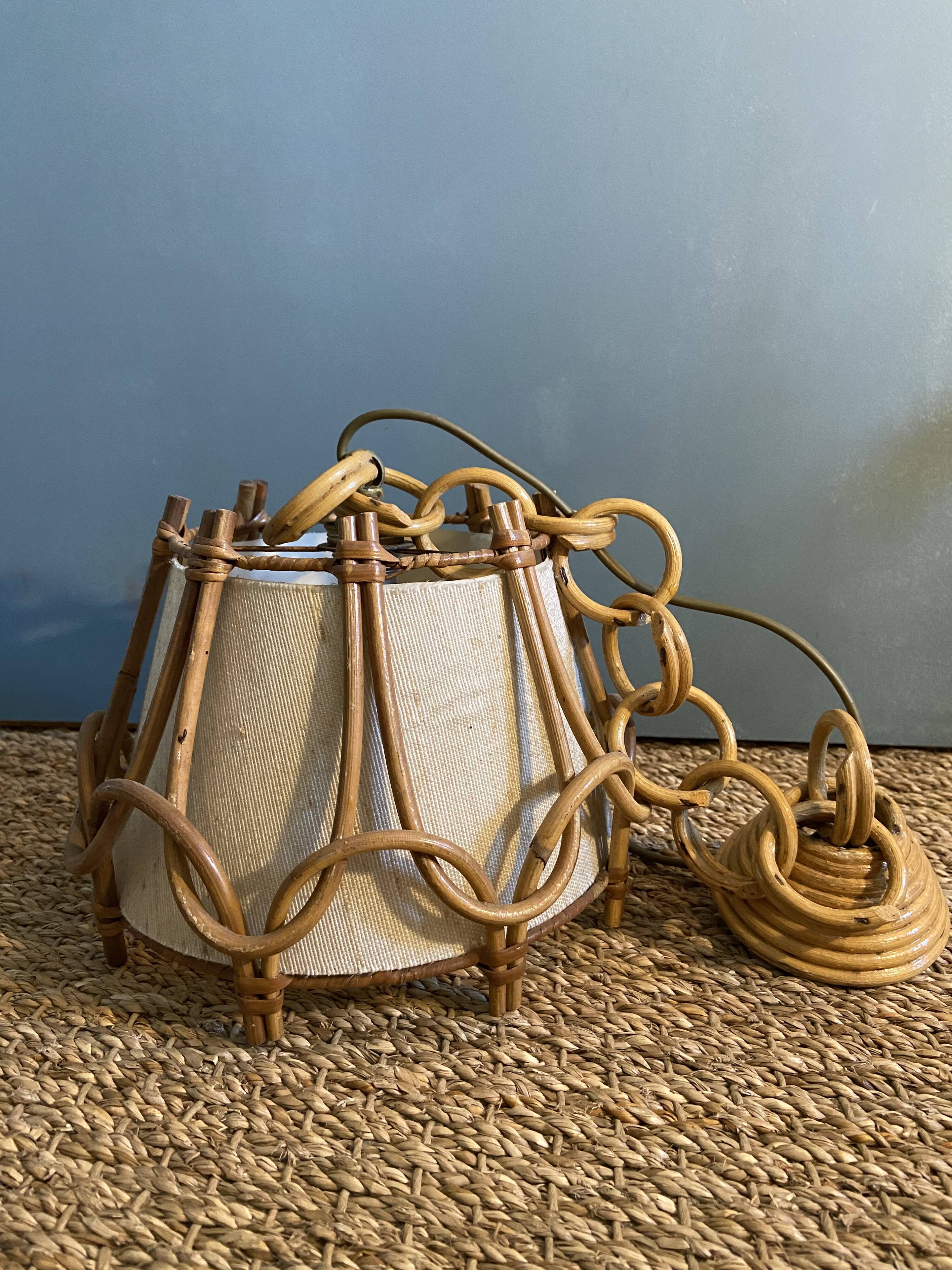 Vintage rattan suspension Louis sognot