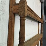 Old oak shelf back of glass counter wall