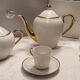 White and gold porcelain breakfast set
