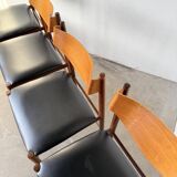 Set of 4 Italian chairs by Gianfranco Frattini.