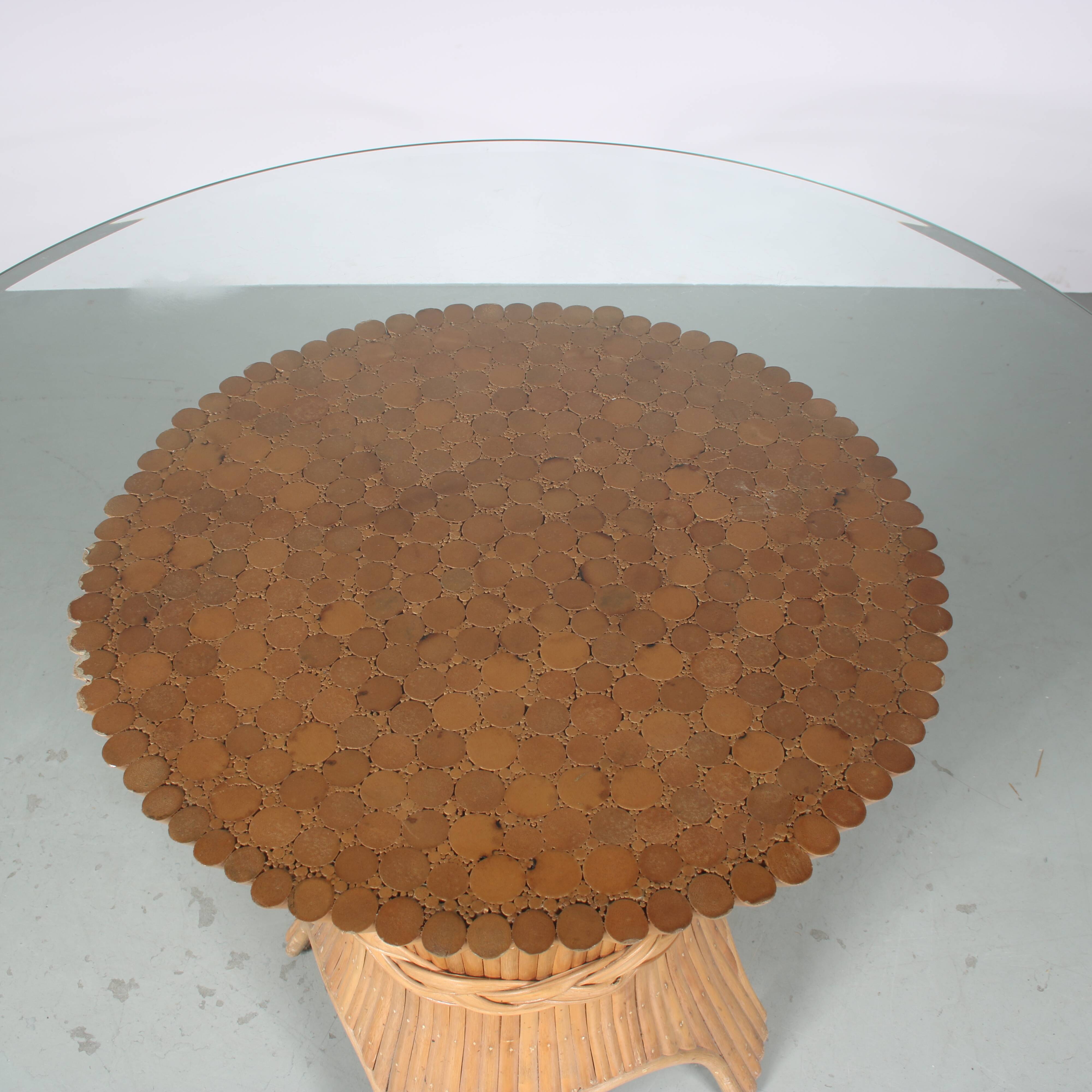 1970s Bamboo dining table by McGuire, USA
