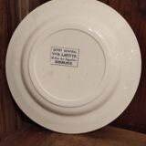 Assiette à dessert vintage française, R. Lafitte, Terre de Fer, Salins