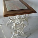 Ancienne table de machine à coudre Singer