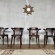 ✨ Set of 4 vintage curved wood armchairs – Timeless elegance