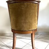 Chaise gondole en velours côtelé jaune moutarde