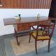 English lion paw desk and lyre armchair, leather, extensions