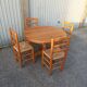 Old dining table vintage pine wooden chairs