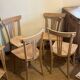 Set of 4 vintage bistro chairs in raw wood