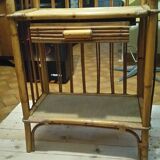 Rattan serving table