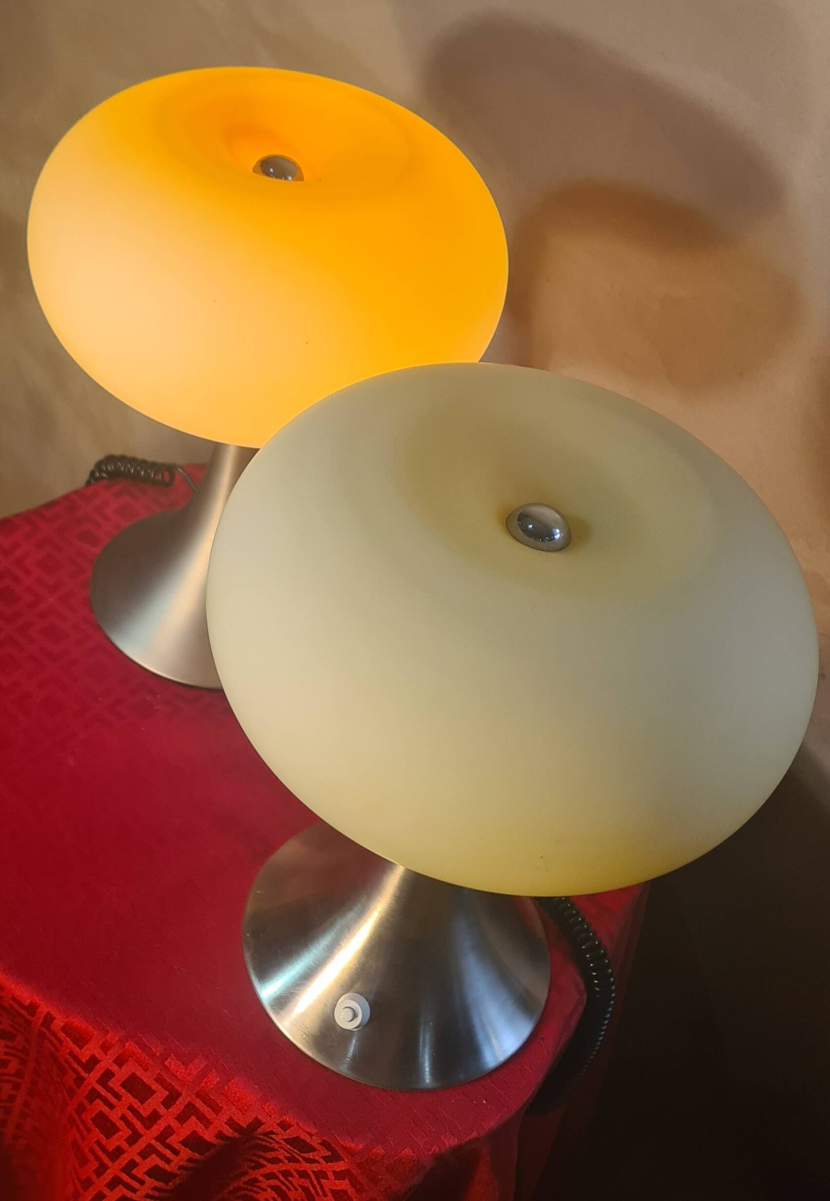 Pair of Prisma Mushroom Table Lamps 1975, Ufo A Space 30x22