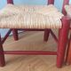 Children's straw chairs made of wood and straw.
