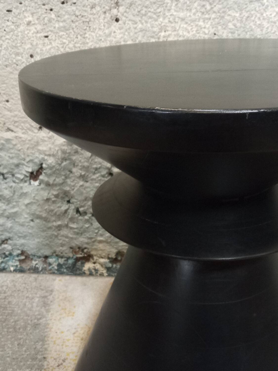 Black solid wood stool