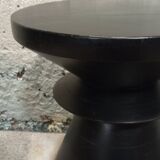 Black solid wood stool