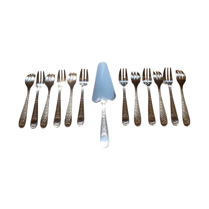 Christofle Set of 12 cake forks and 1 pie server