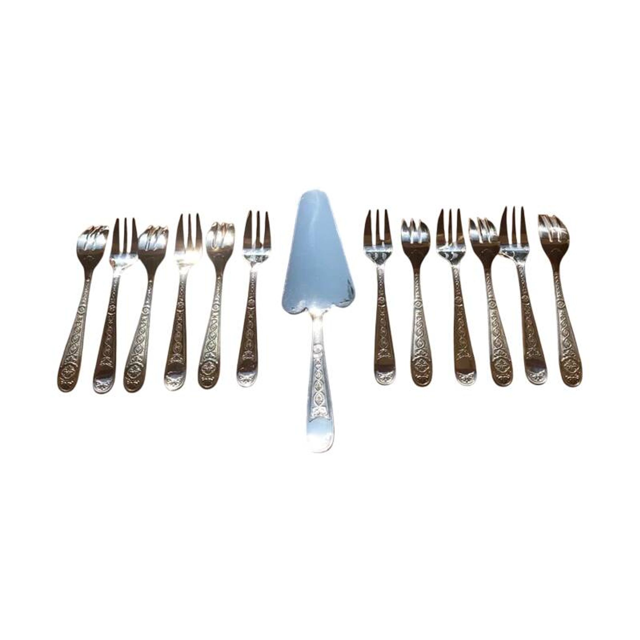 Christofle Set of 12 cake forks and 1 pie server