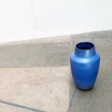 Large blue vase on a German workshop stand from the mid-20th century by Bückeburg Keramik, 1960s.