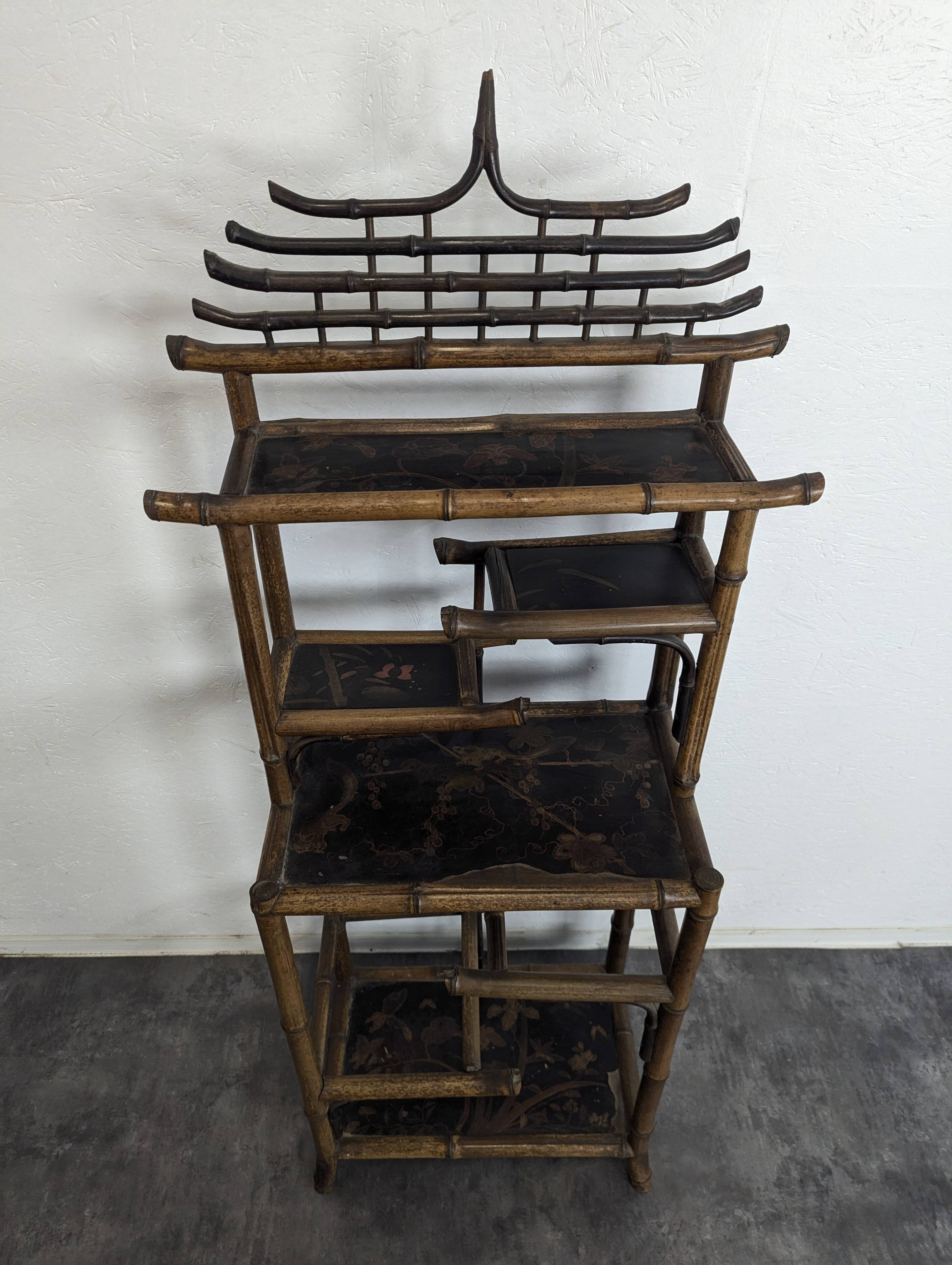 Asian bamboo bookcase