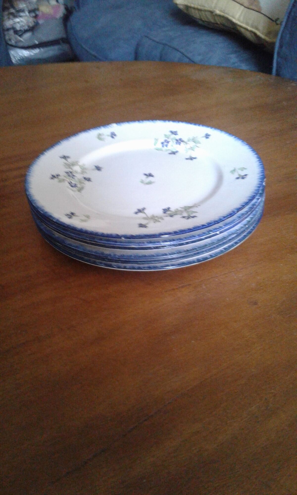 Set of 5 plates Creil and Montereau Labrador service Barbeau