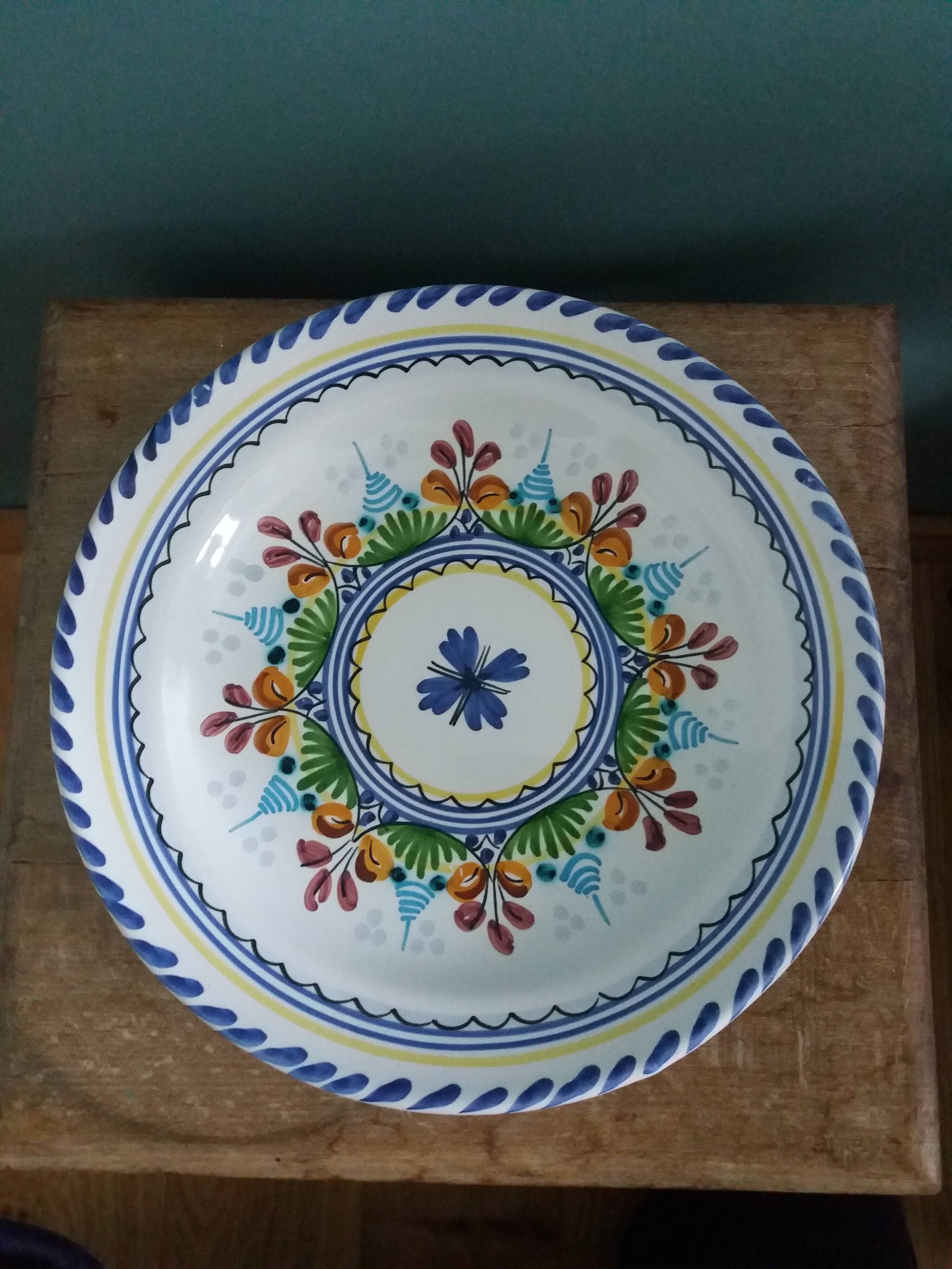 Decorative wall plate signed JCR