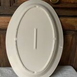 Large serving platter, slip-cast iron leaves