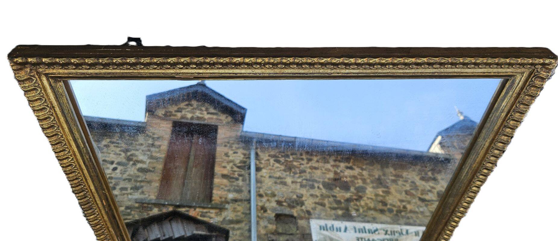 Large Antique Gilded Mirror Height 105 cm