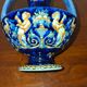 Vase with 2 polychrome handles in Gien earthenware France with Renaissance decoration 1938