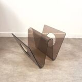 Michel Dumas smoked plexiglass magazine rack