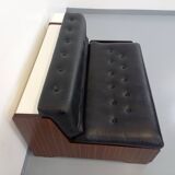 Vintage sofa bed bench with integrated lighting, Italian design Beka Tortuga, in skai, fiber