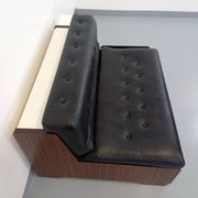 Vintage sofa bed bench with integrated lighting, Italian design Beka Tortuga, in skai, fiber