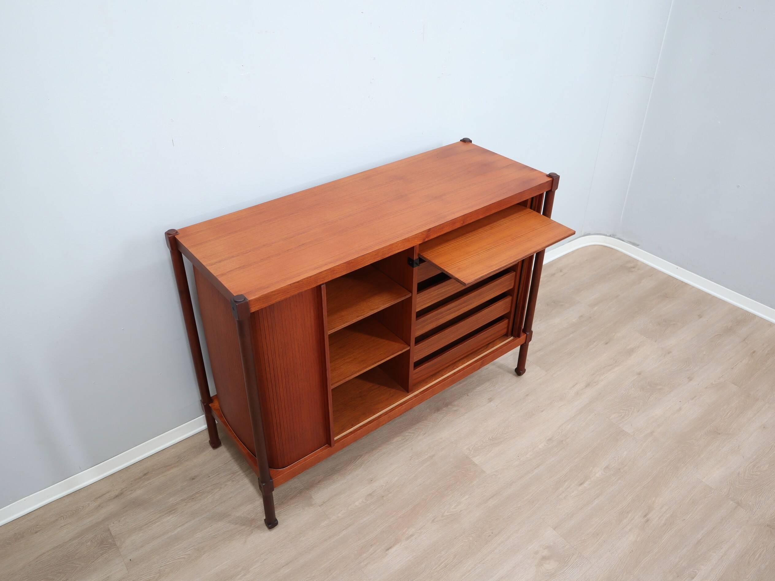 1950s mid-century teak storage cabinet bar F.lli Proserpio
