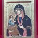 Icon oilcloth on wood, polychrome and twentieth gold, hand painted