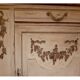 Sideboard 2 doors and 2 drawers with floral decorations, white patinated furniture