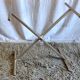 Articulated coffee table gilded metal and glass – 60s/70s