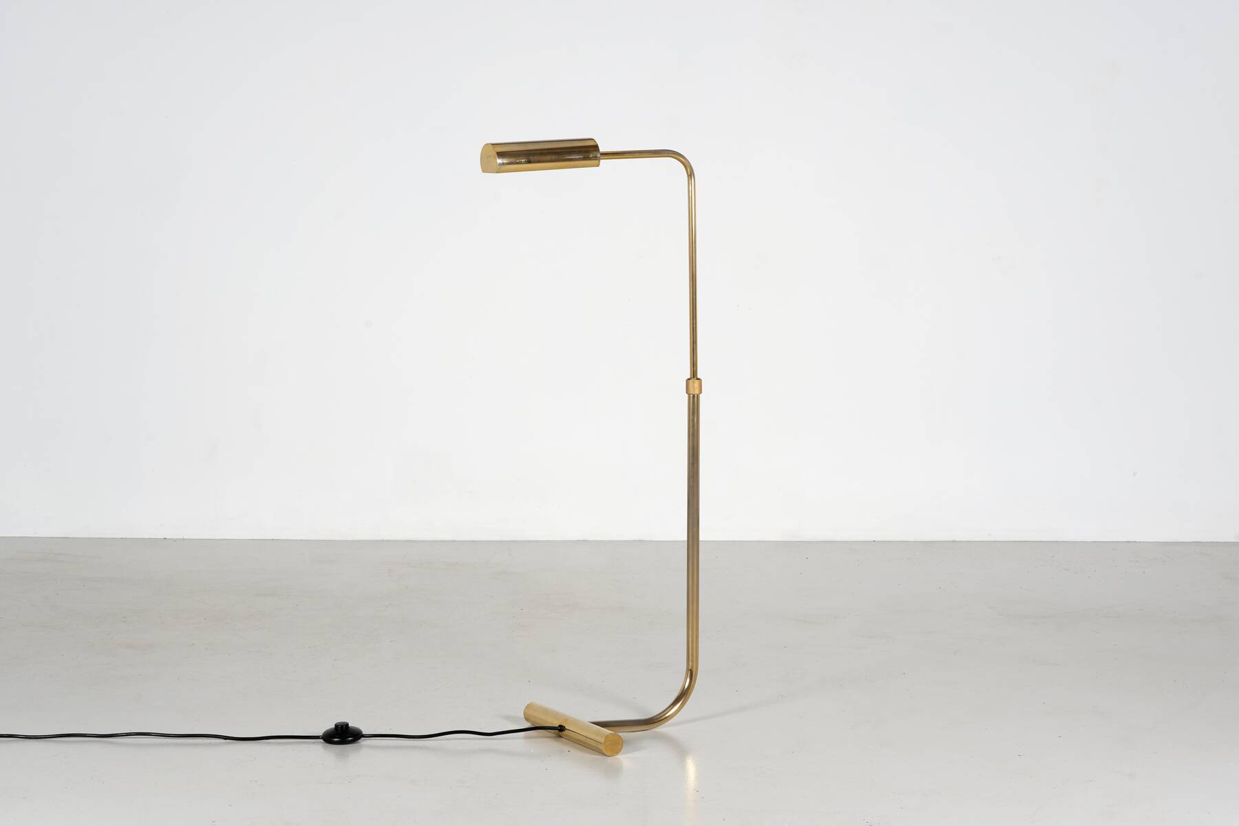 1980s gold modernist reading lamp