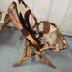 Pair of armchairs bamboo leather skin rohé noordwolde