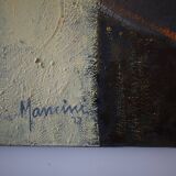 Oil on canvas entitled "space moment" signed mancini (claude)