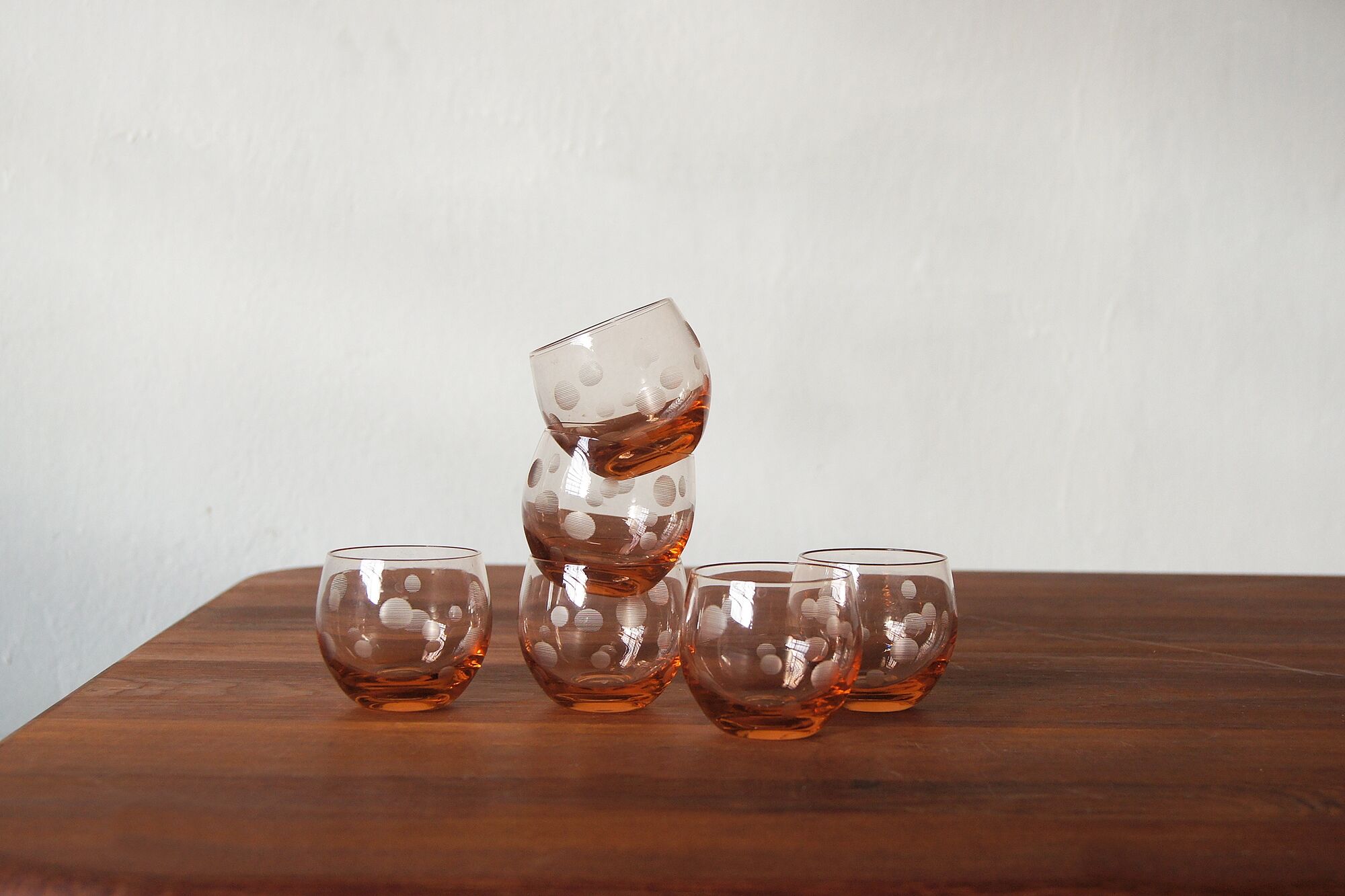 Vintage roly poly glasses 1940 set of 6