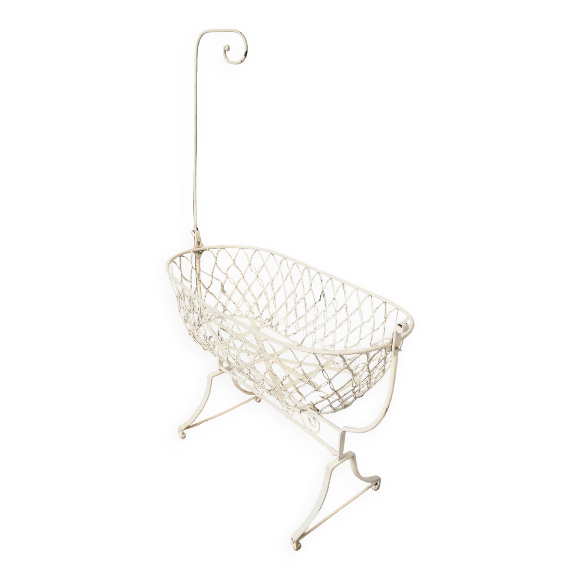 Antique wrought iron rocking chair