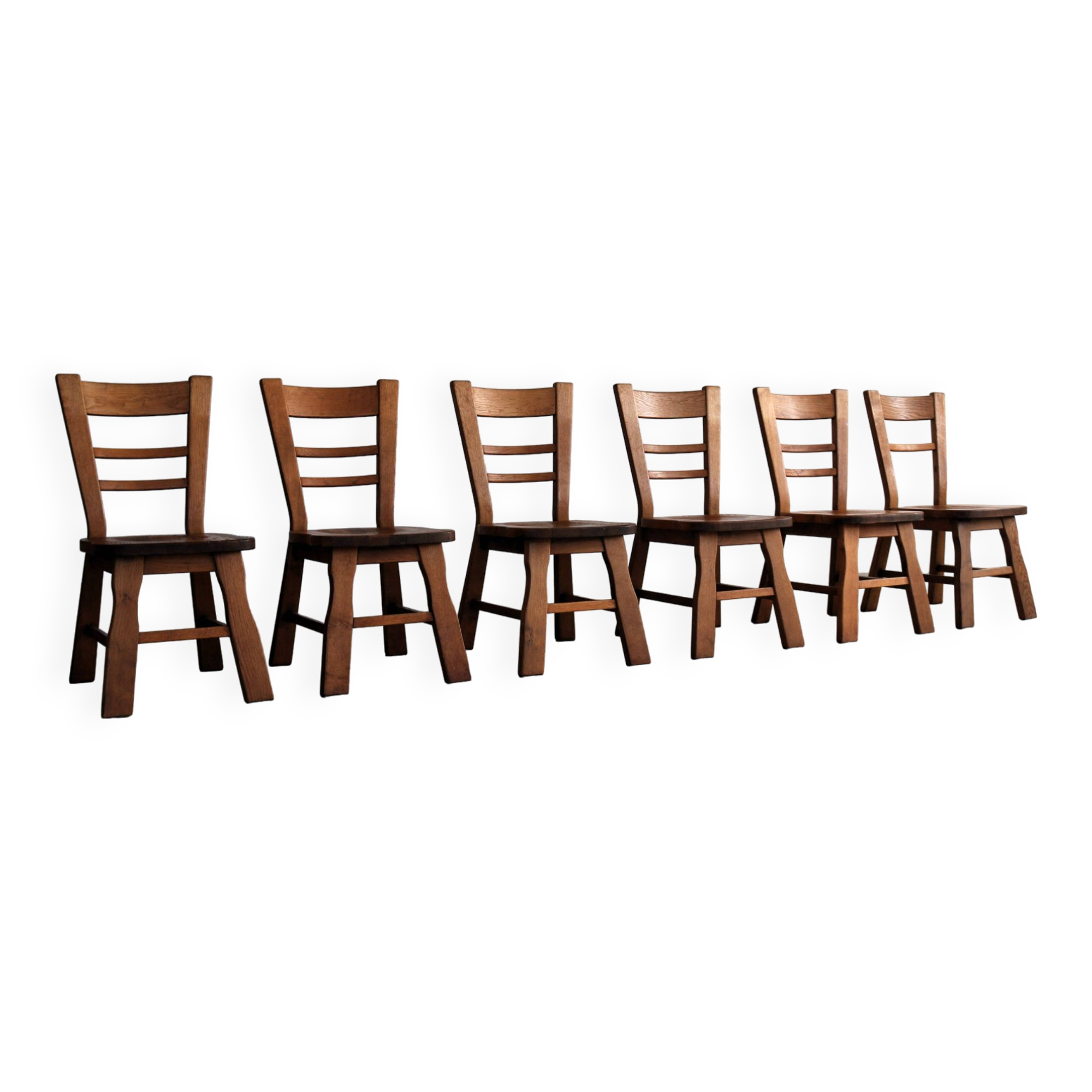 ensemble de 6 chaises à manger brutalistes