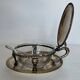 Glass and silver-plated sugar bowl