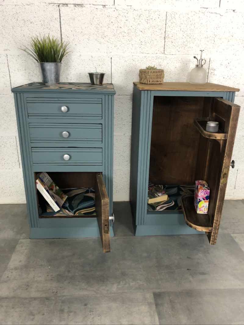 Pair of old bedside tables