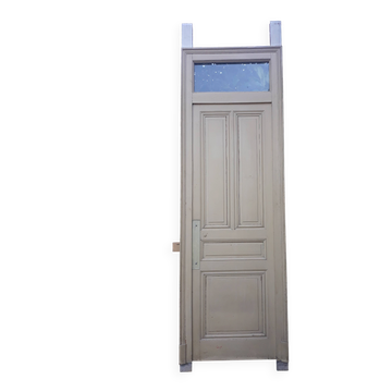 Haussmannian door 72.7x221cm with an old glazed transom frame chassis.