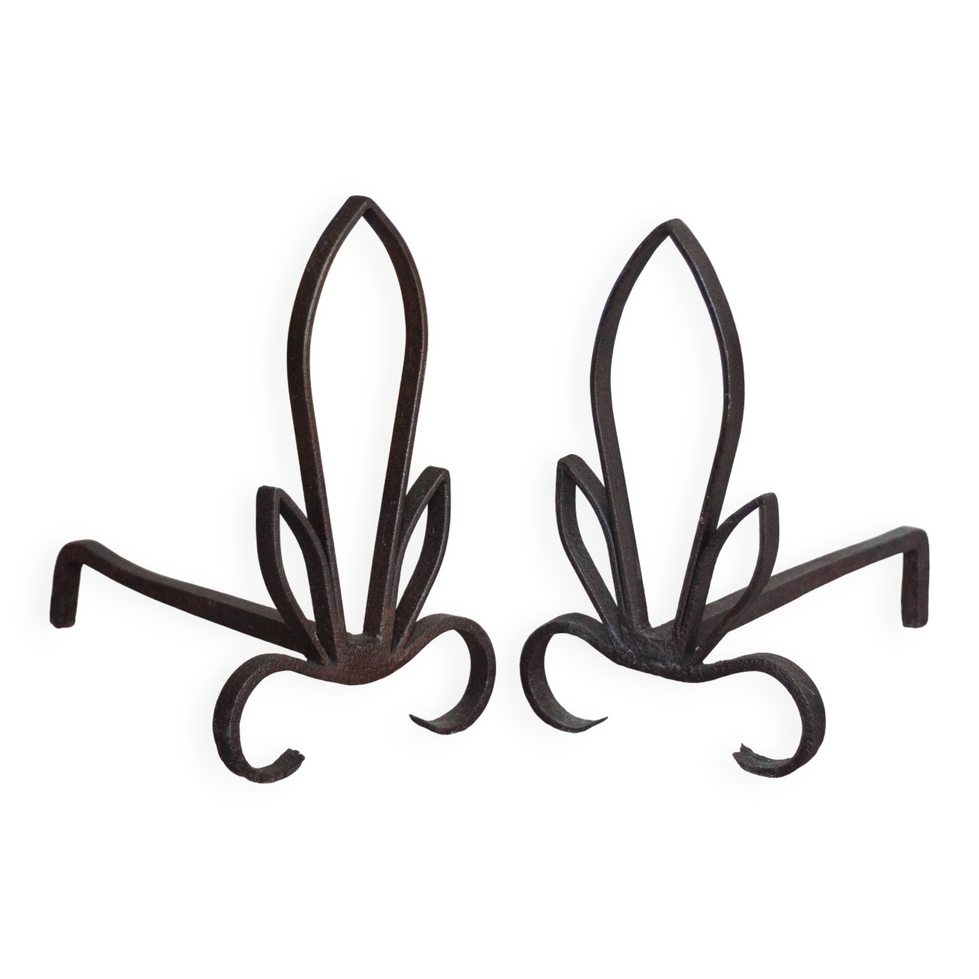 Vintage andirons, pair of andirons, fireplace accessory
