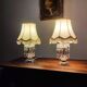 Pair of glass lamps with tassels
