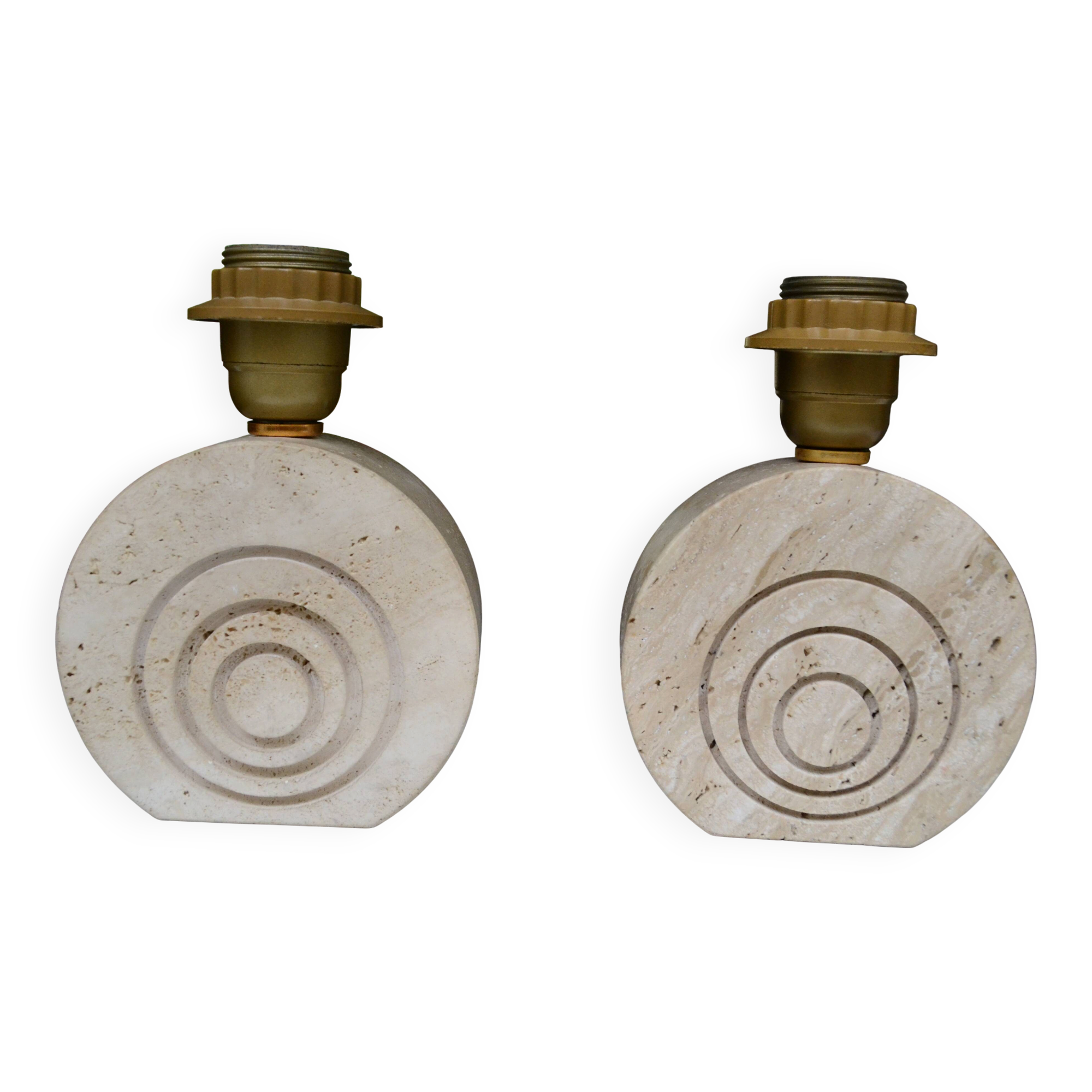 Paire de lampes en travertin années 70